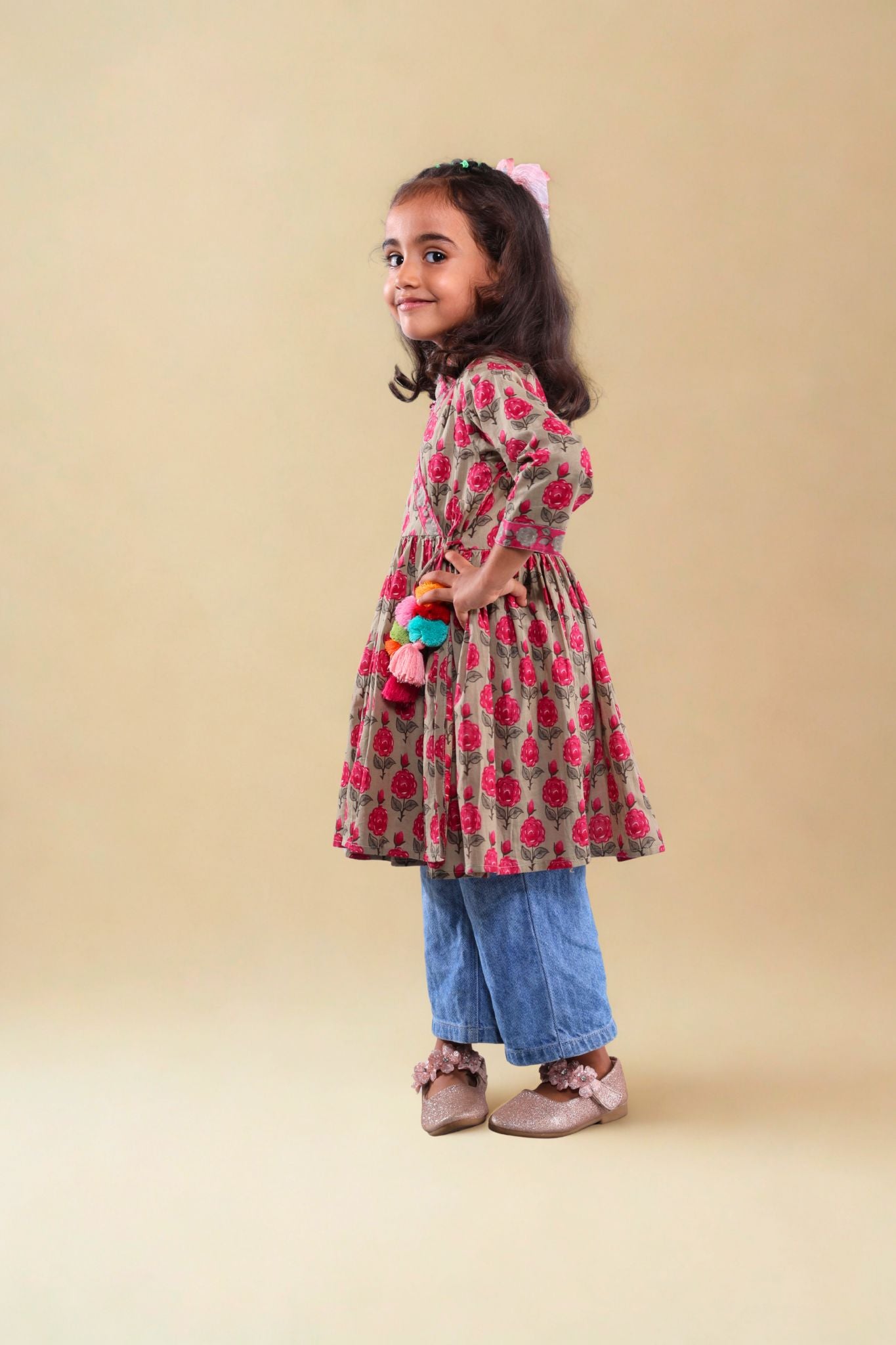 Choti si Shaan Angrakha frock (pink)