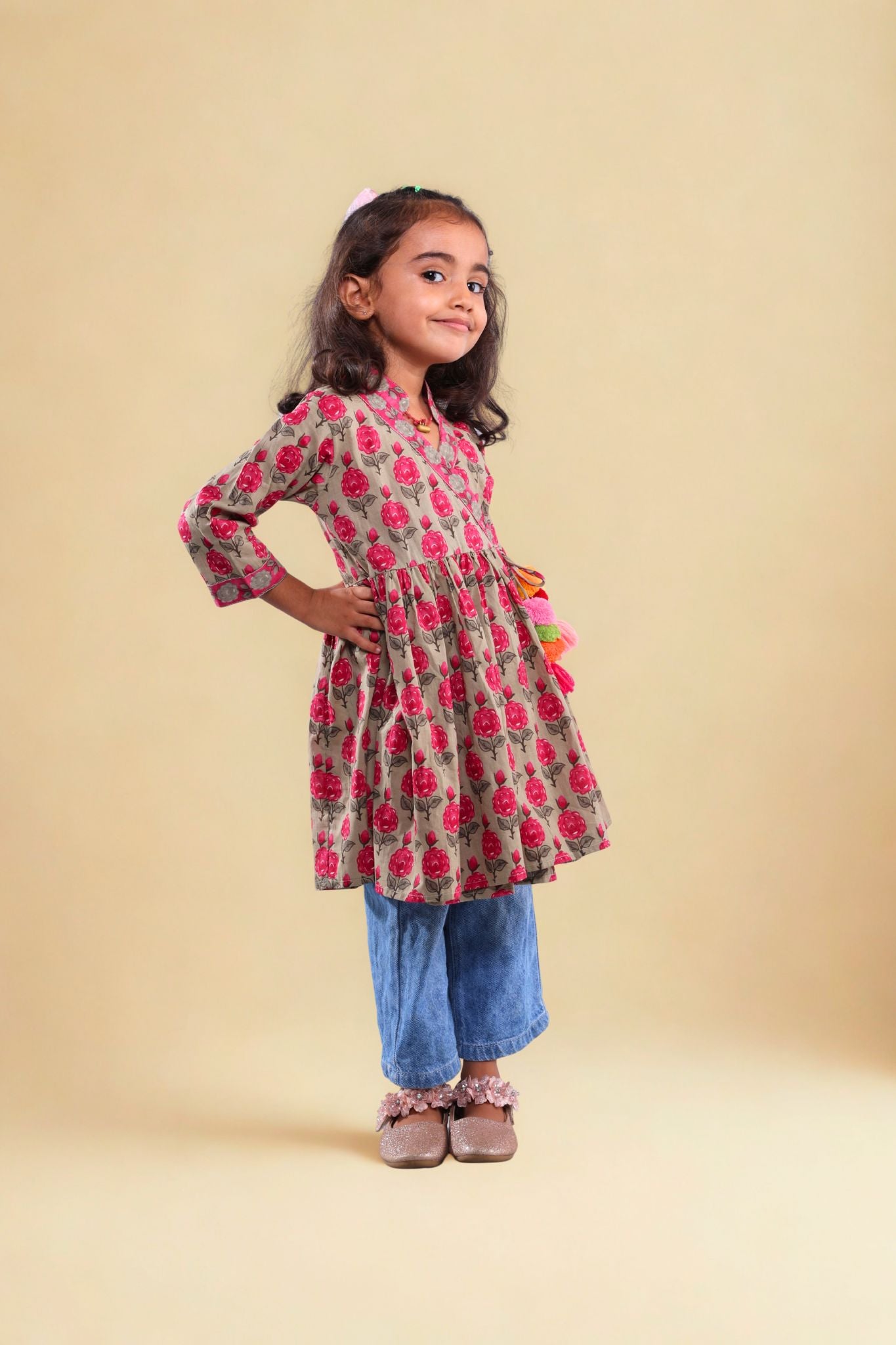Choti si Shaan Angrakha frock (pink)