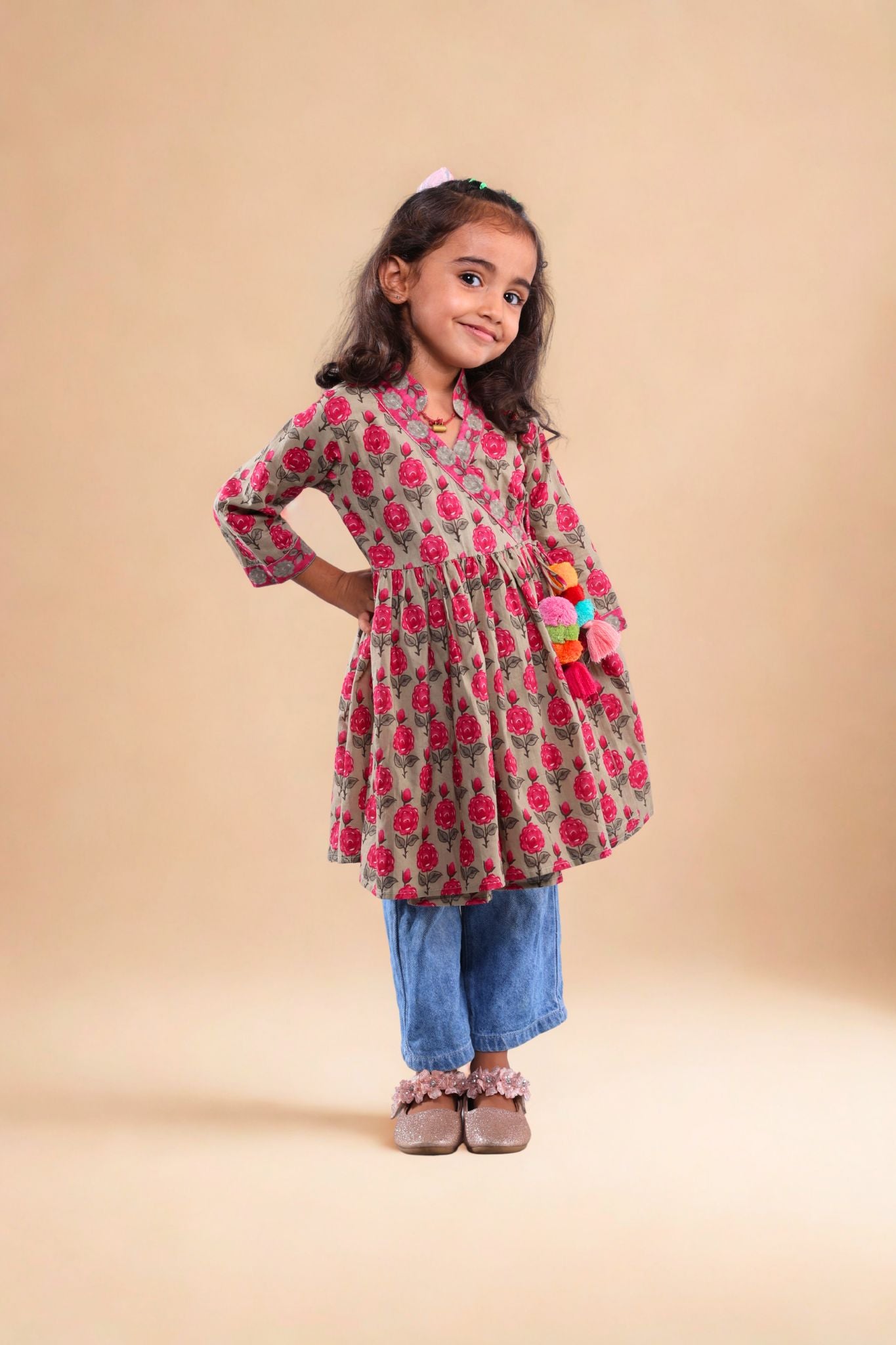 Choti si Shaan Angrakha frock (pink)