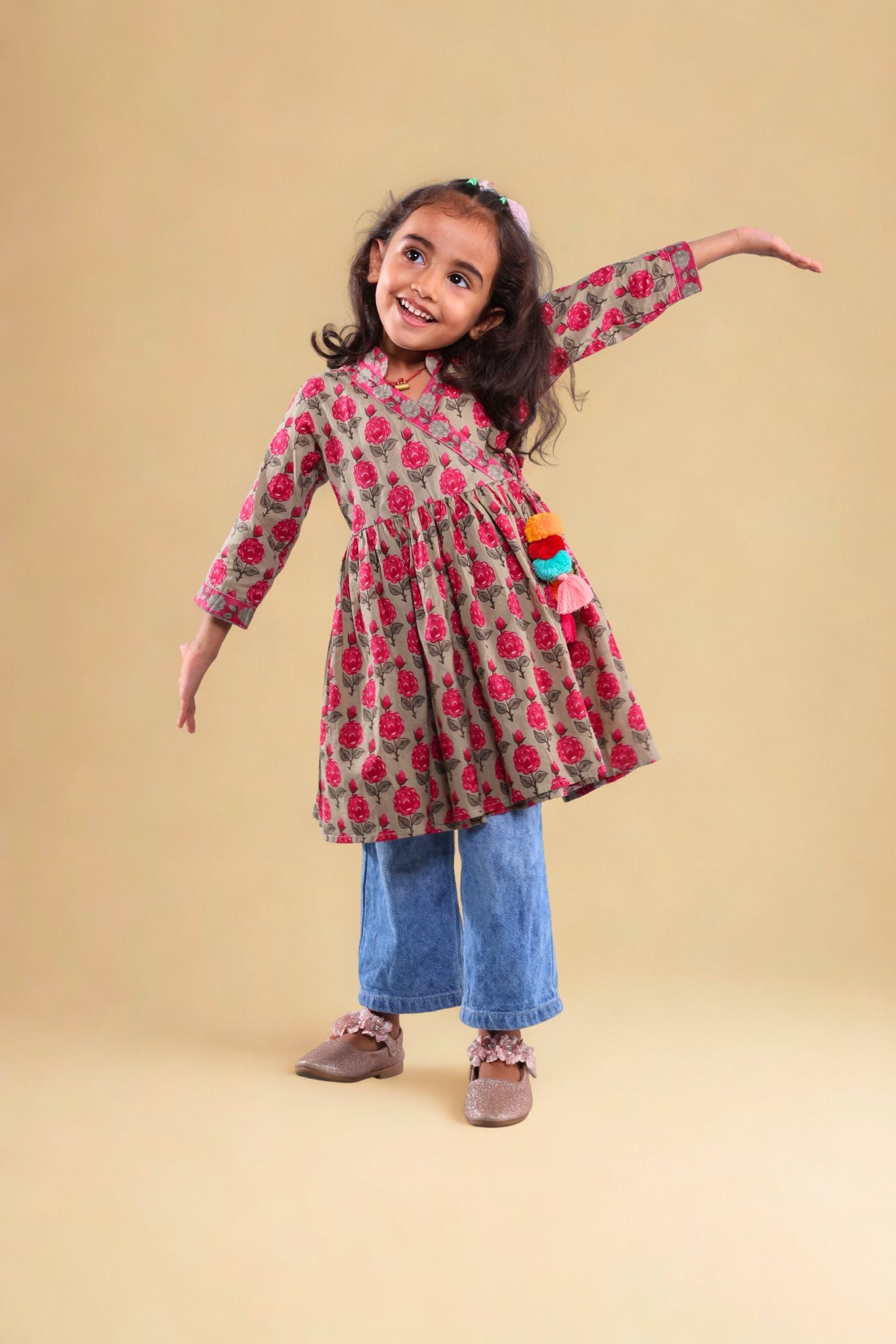 Choti si Shaan Angrakha frock (pink)