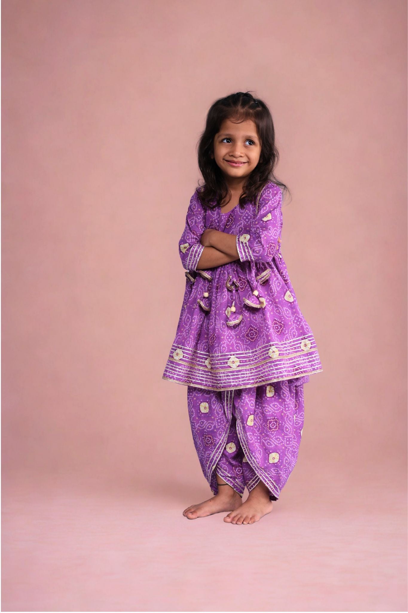 Mini maharani Dhoti pant Set Purple