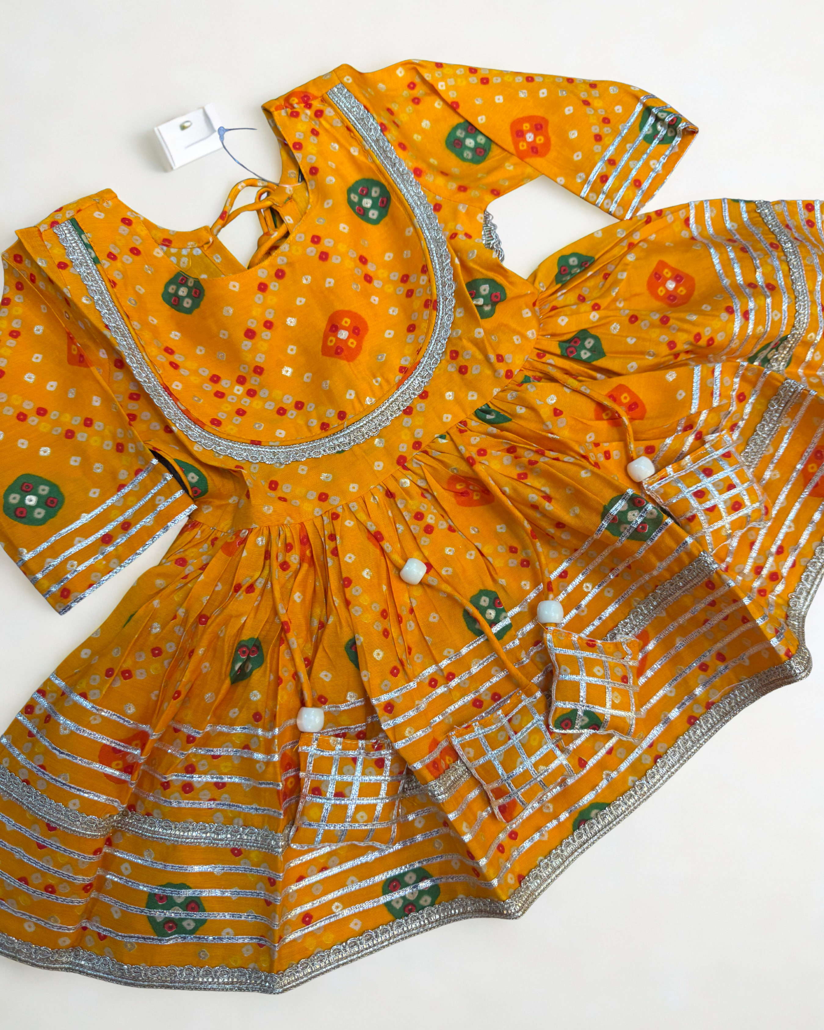 Mini Maharani Baandhni Garaara set Yellow