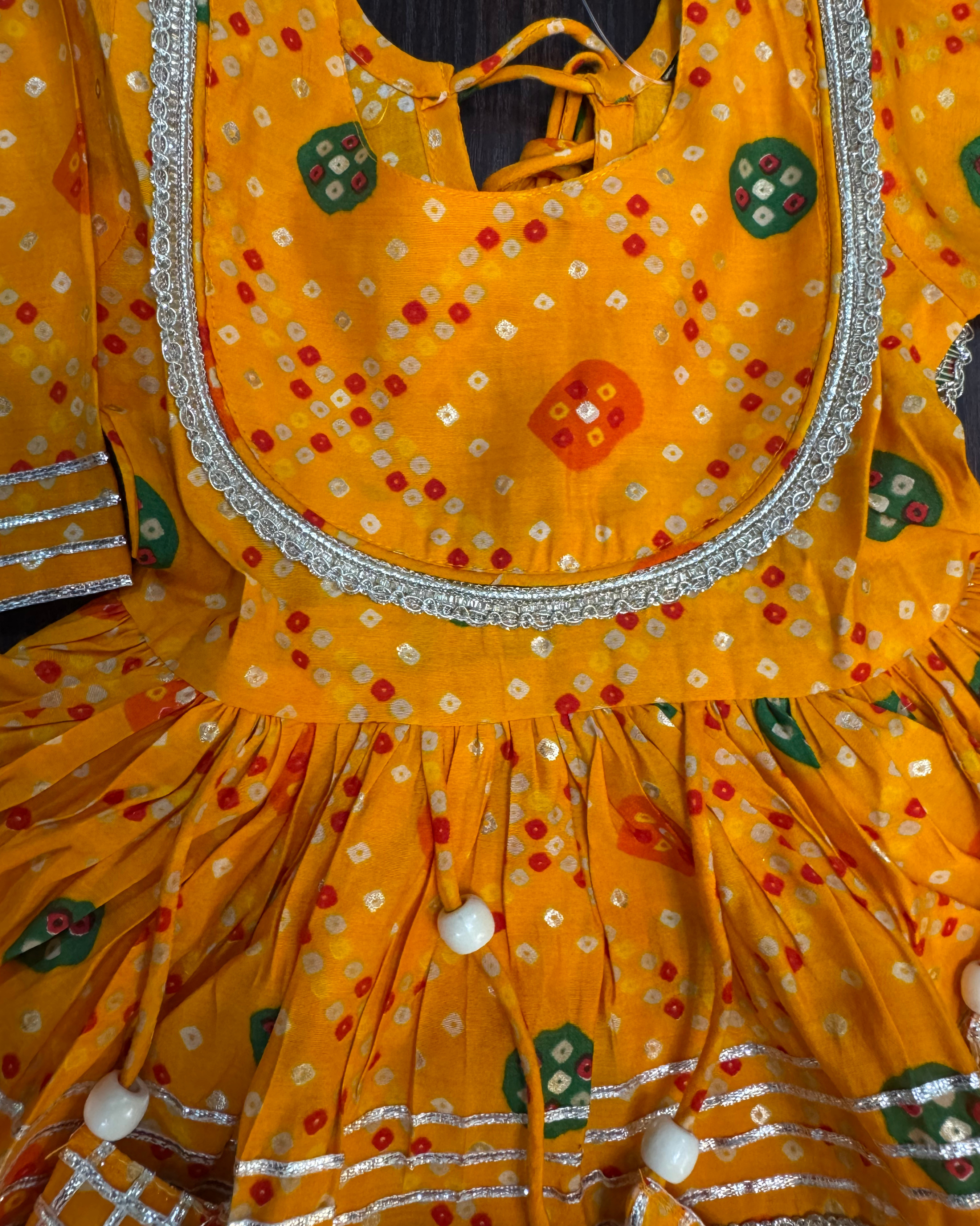 Mini Maharani Baandhni Garaara set Yellow