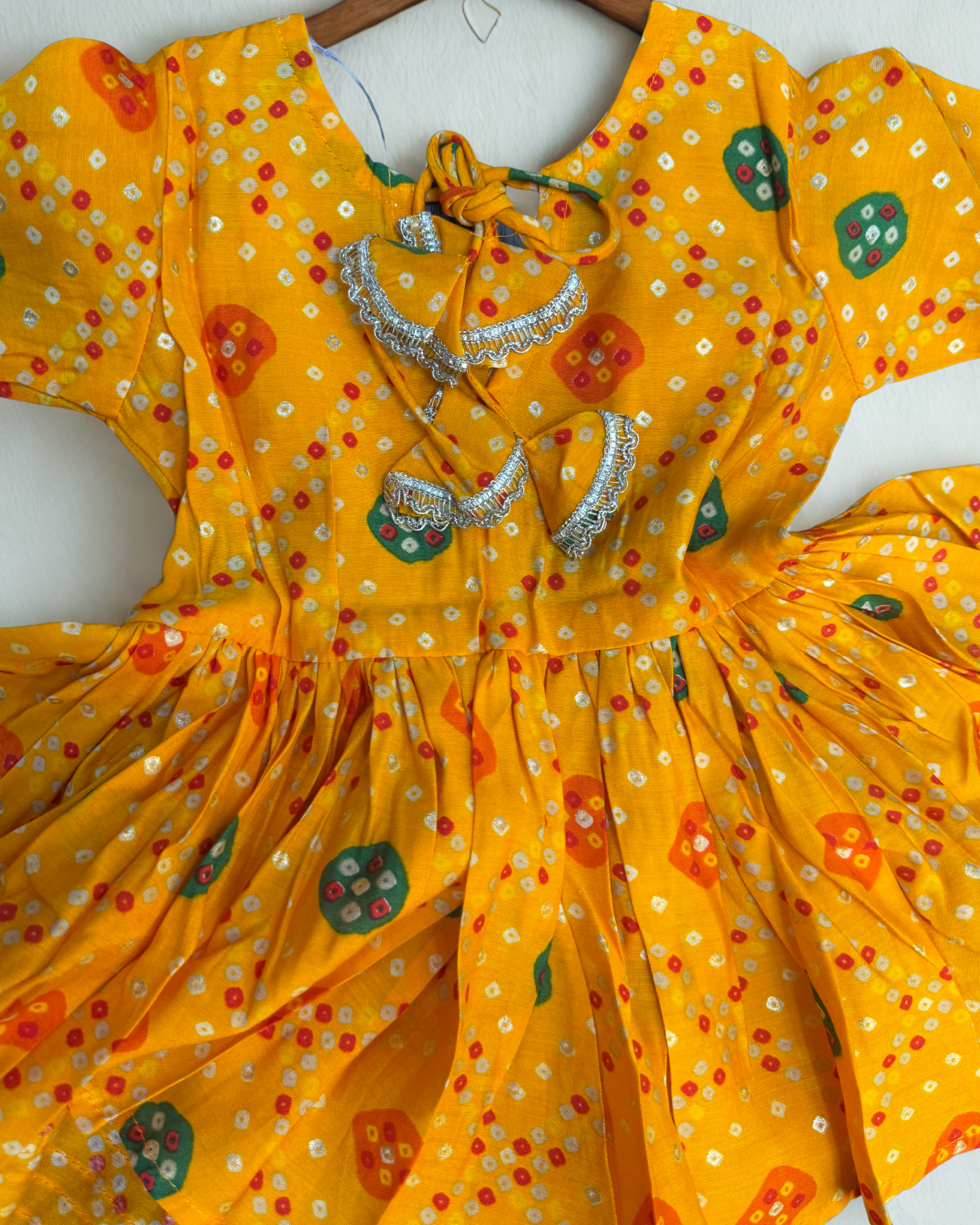 Mini Maharani Baandhni Garaara set Yellow