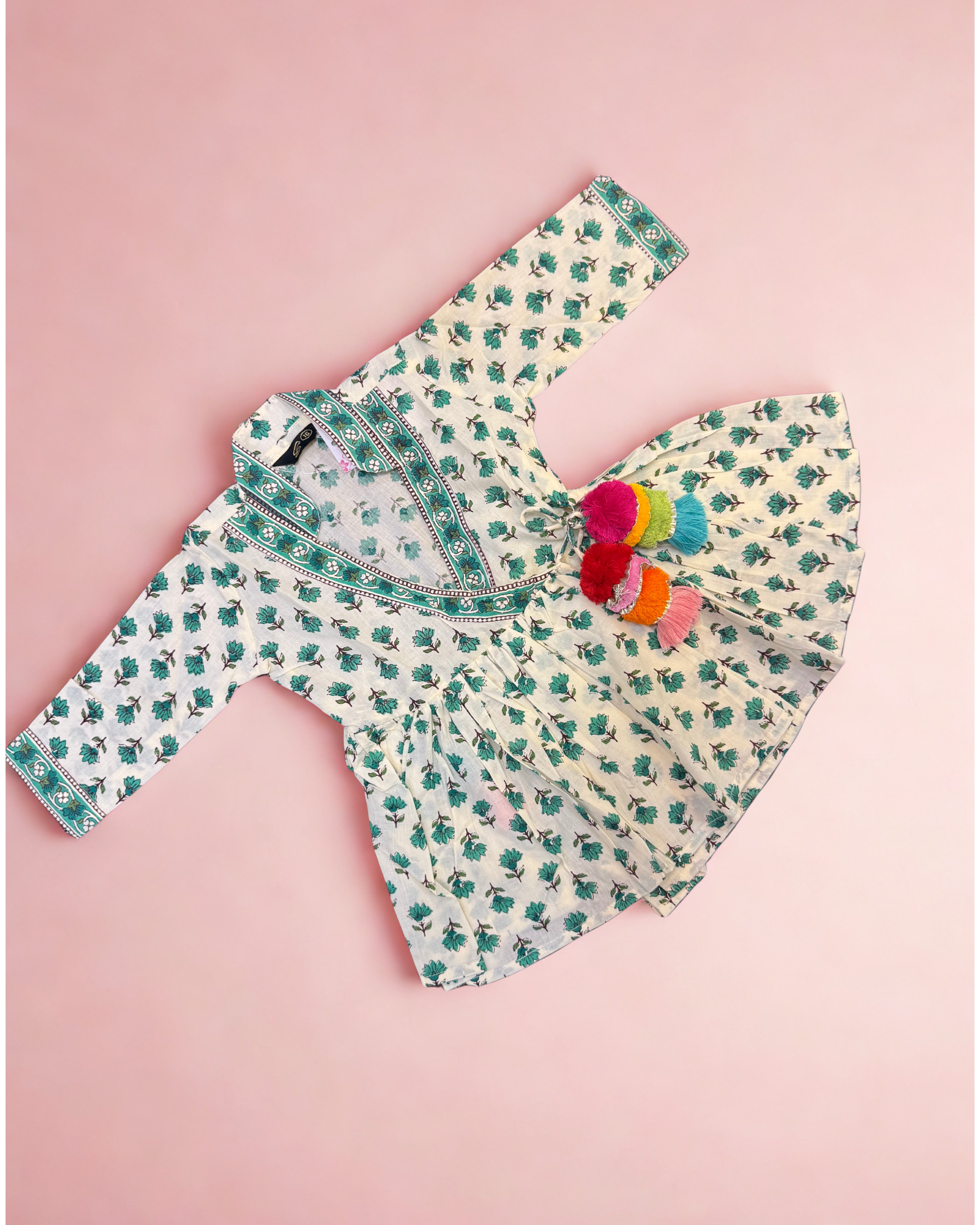 Choti si Shaan Angrakha frock (Green)