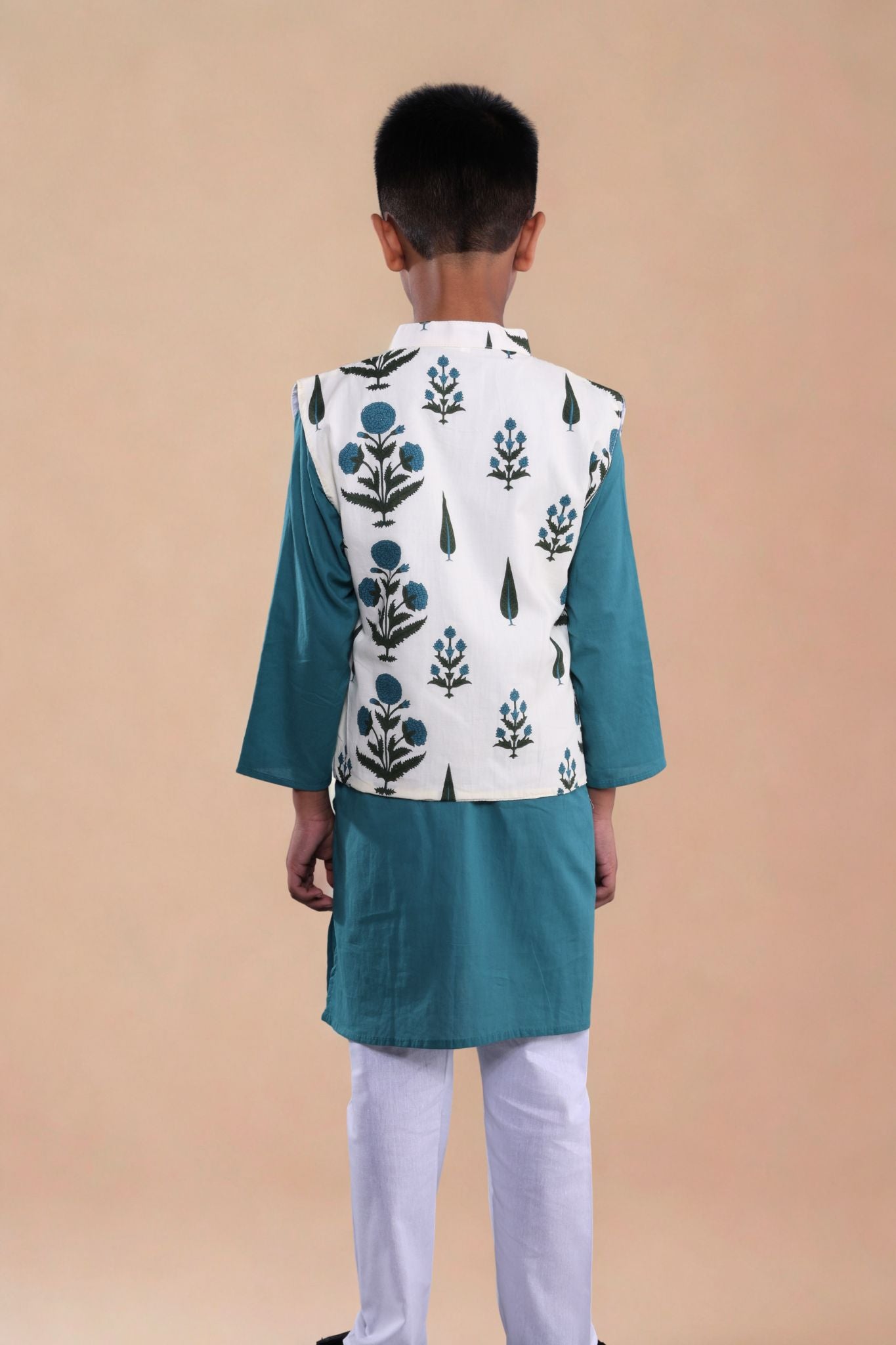 Nawab-e-Mini Kurta pajama with printed Jacket