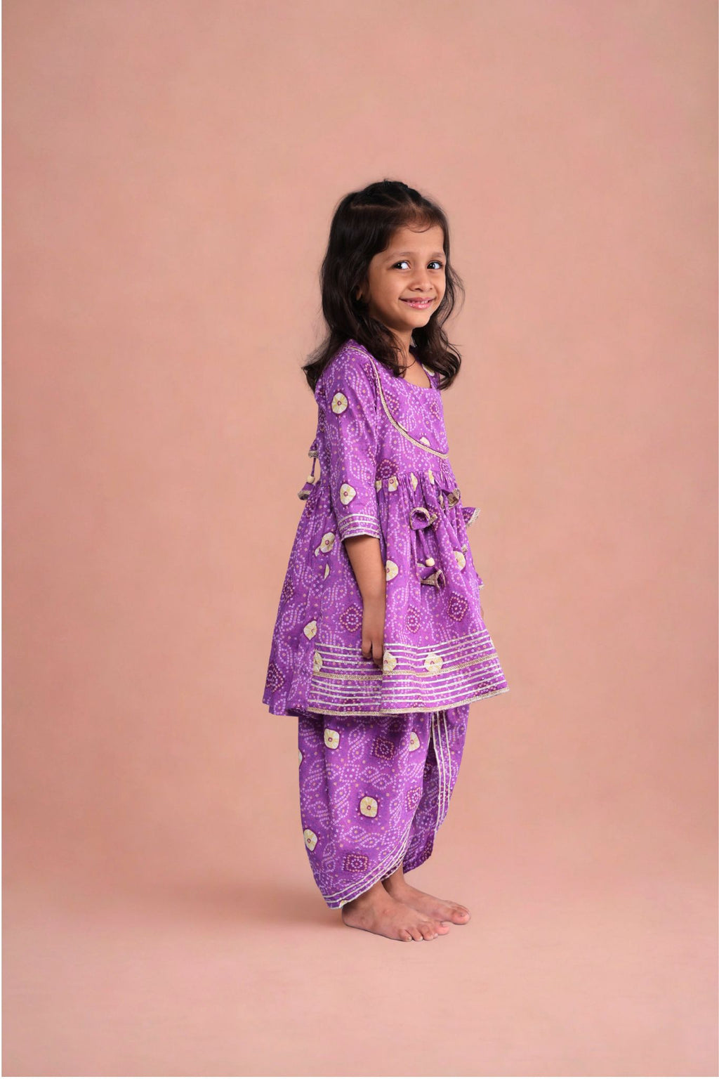 Mini maharani Dhoti pant Set Purple